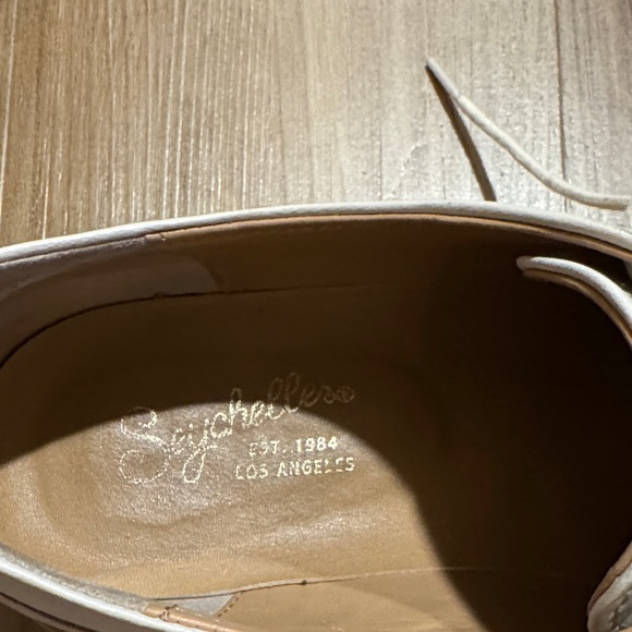 Seychelles Platform Oxfords Derby Lace Up Cream Leather - Picture 4 of 8